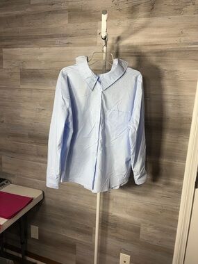 Gracia Pale Blue Button-Front Dress Shirt 1996